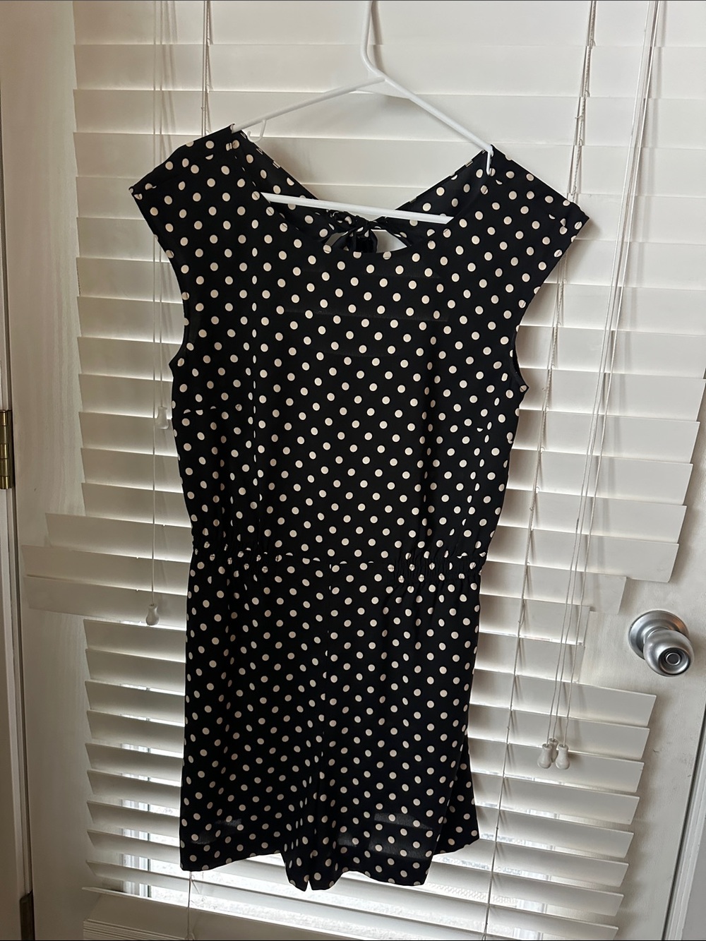 Ann Taylor Black and Cream Polka Dot Mini Dress